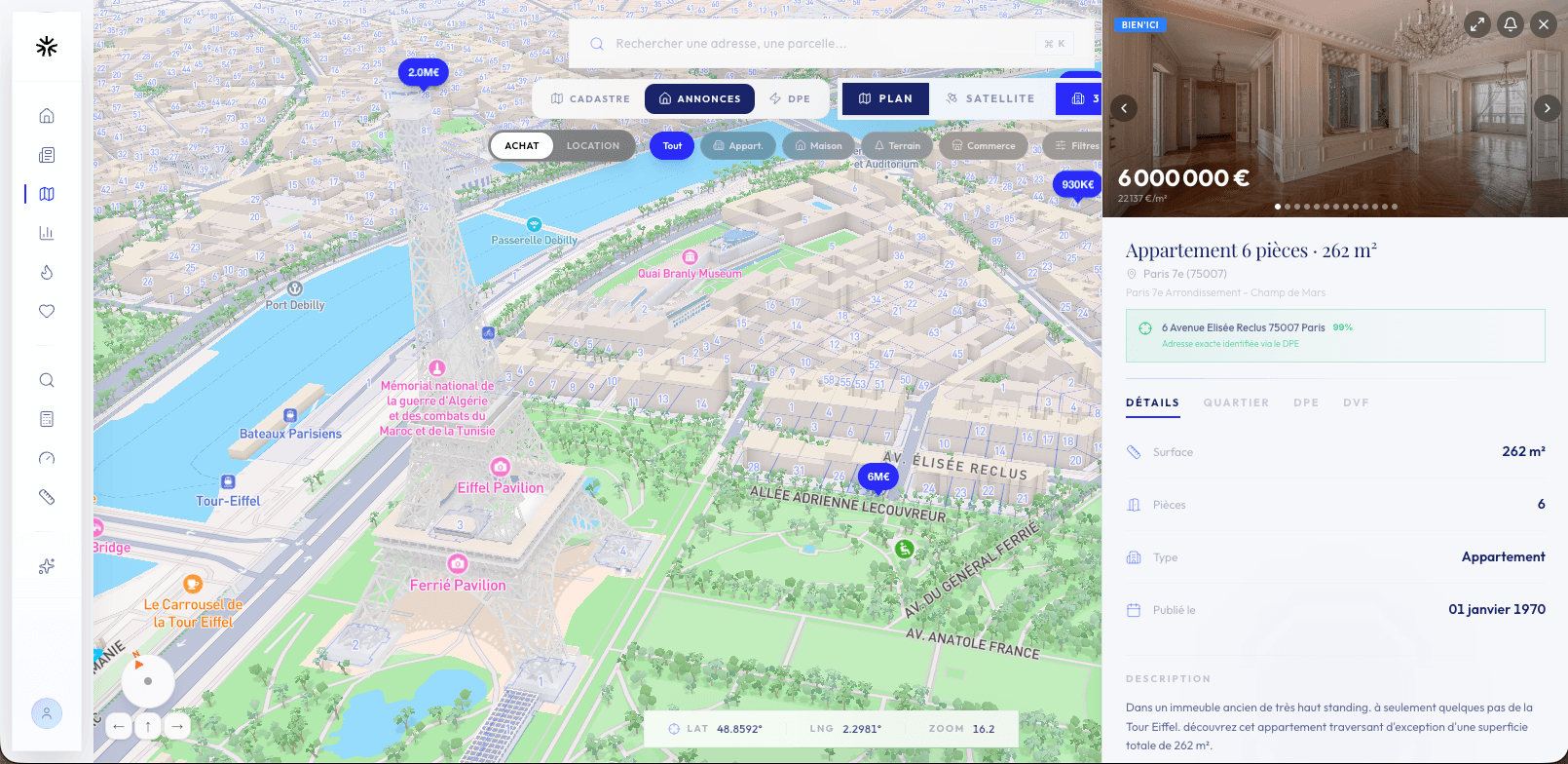 Dashboard Consil AI — Cadastre & données immobilières