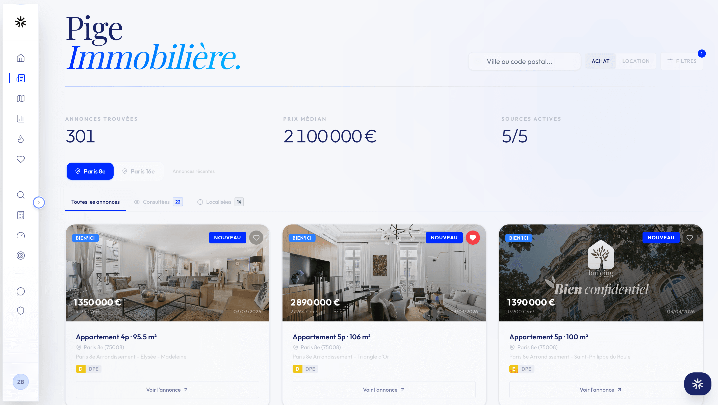 Consil AI — Pige Immobilière avec annonces enrichies